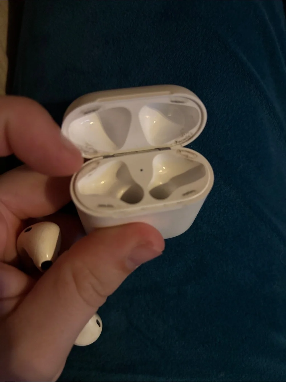 Apple White Earbud Headphones with Charging Case